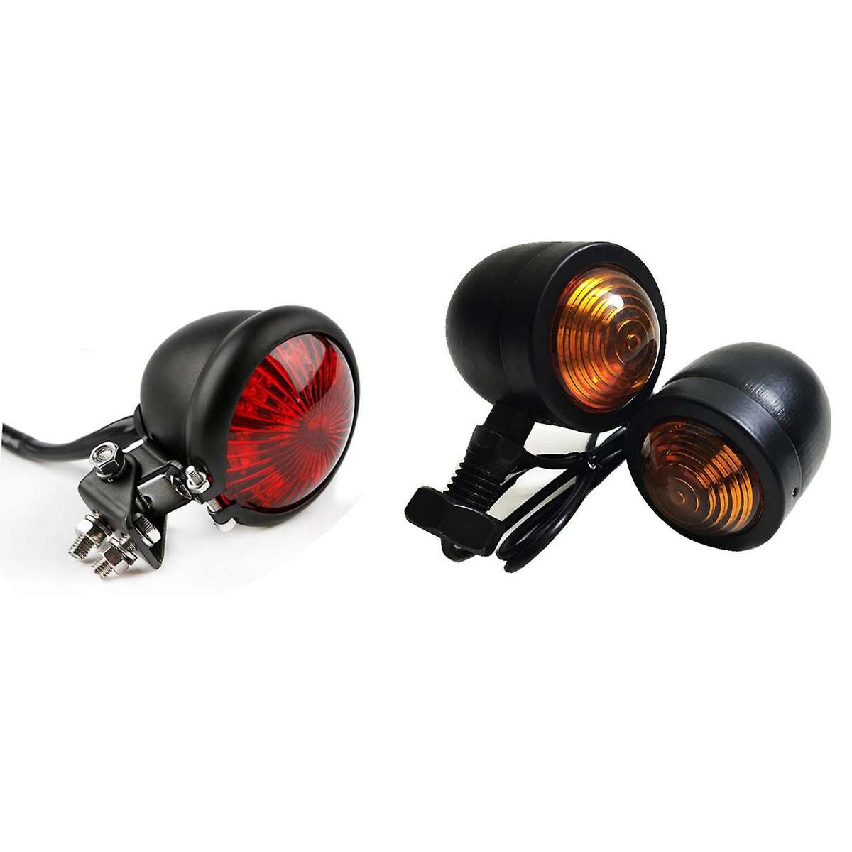 4pcs Black Signal Lamp for Harley Honda Fatboy Chopper Bobber Suzuki