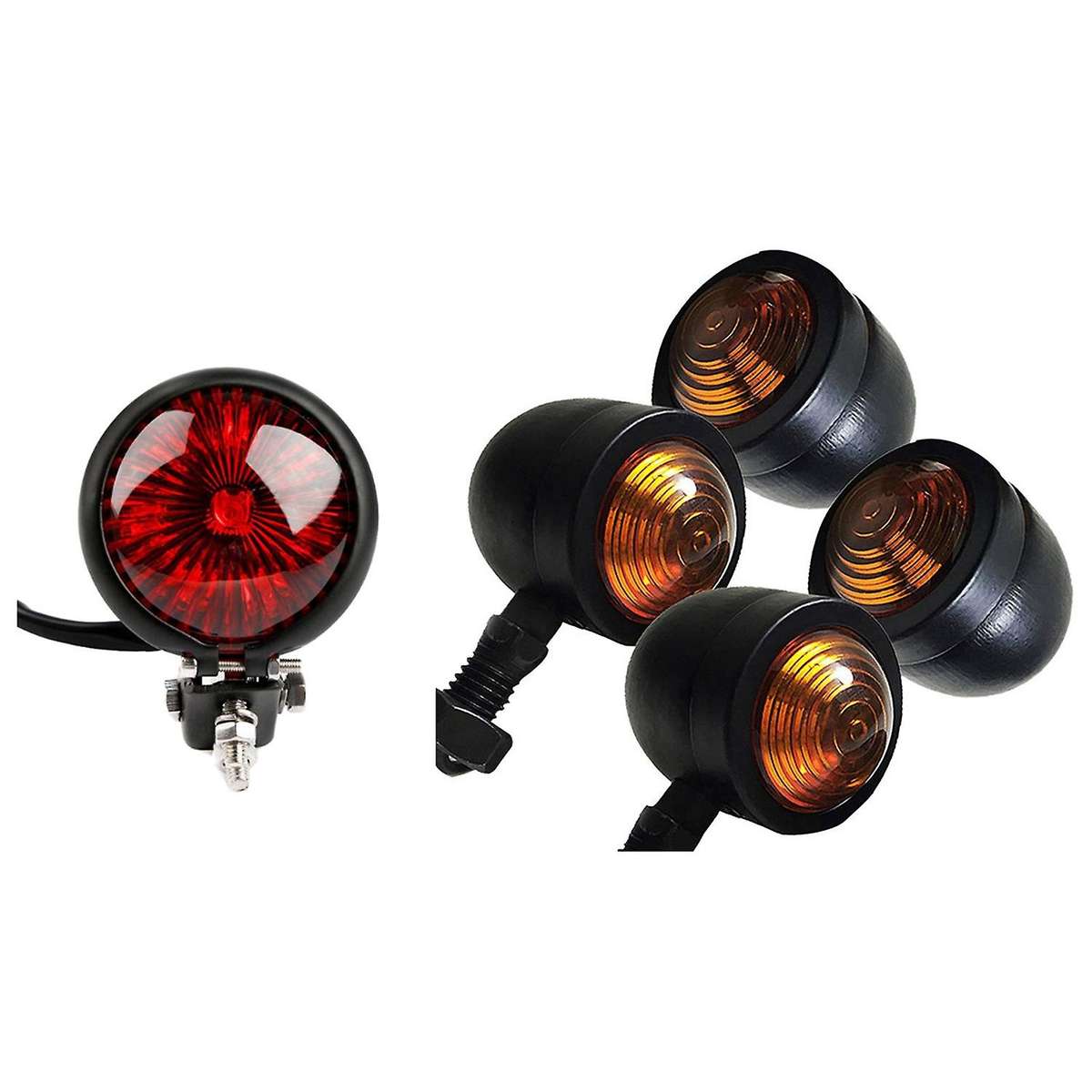 4pcs Black Signal Lamp for Harley Honda Fatboy Chopper Bobber Suzuki