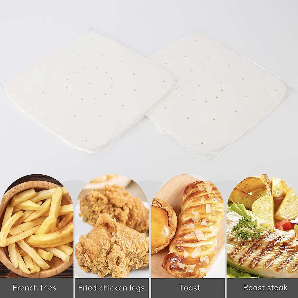 200 Pcs 10 Inch Air Fryer Wood Pulp Paper for Air Fryer Steaming
