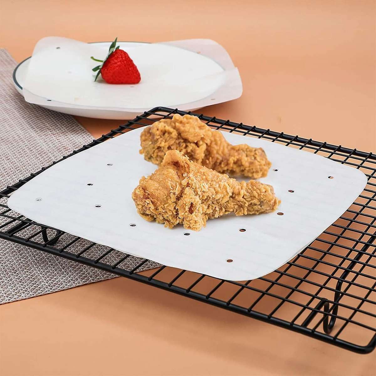 200 Pcs 10 Inch Air Fryer Wood Pulp Paper for Air Fryer Steaming