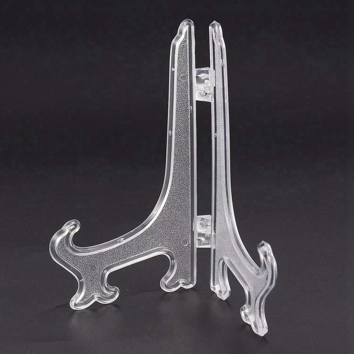 36pcs/set Clear Plastic Easels Plate Holders Display Dish Rack