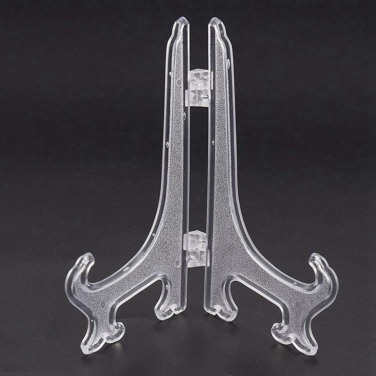 36pcs/set Clear Plastic Easels Plate Holders Display Dish Rack