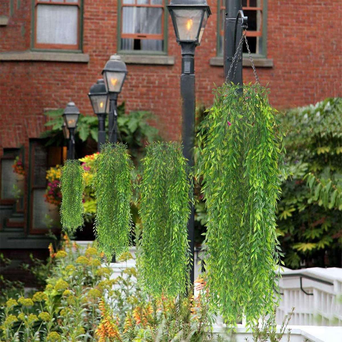 4pcs Artificial Hanging Plants for Wall Garden Wedding Basket Decor