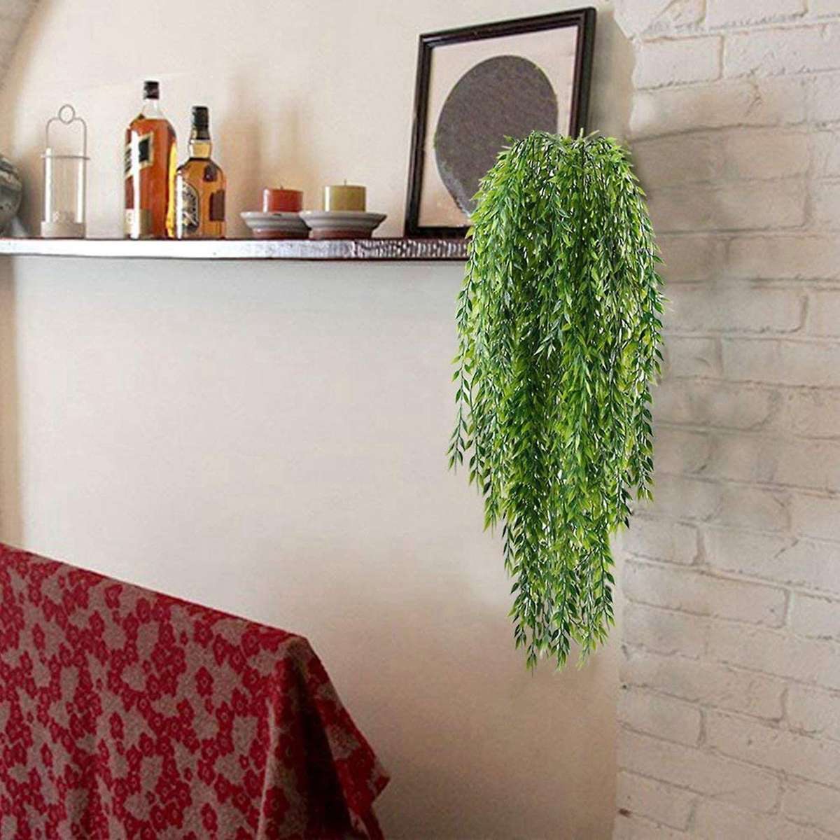 4pcs Artificial Hanging Plants for Wall Garden Wedding Basket Decor
