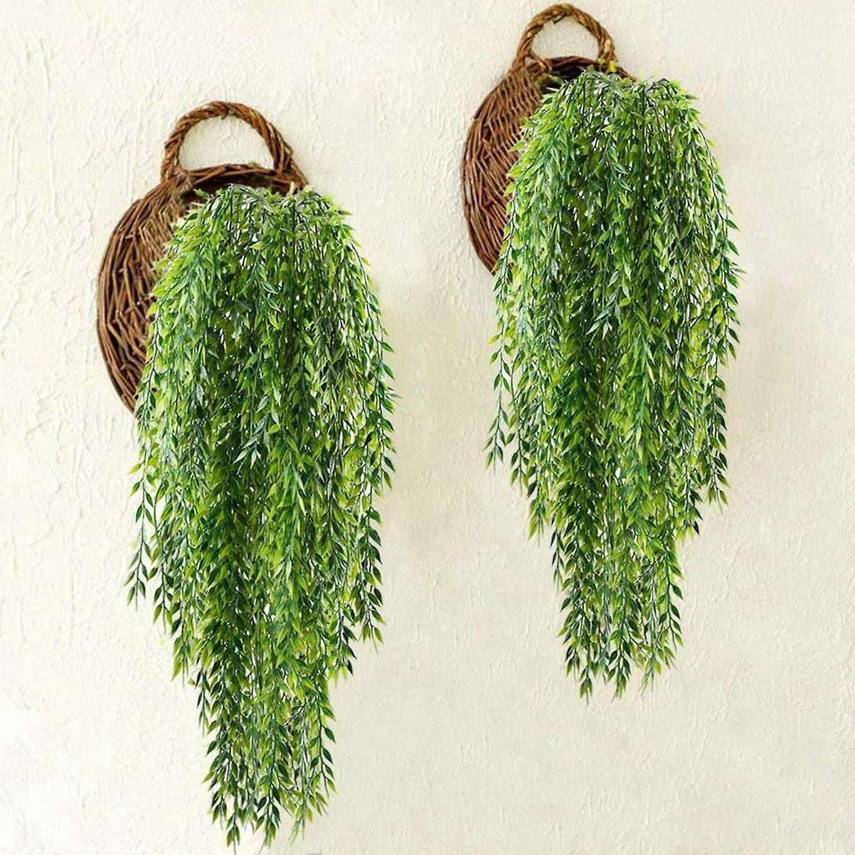 4pcs Artificial Hanging Plants for Wall Garden Wedding Basket Decor