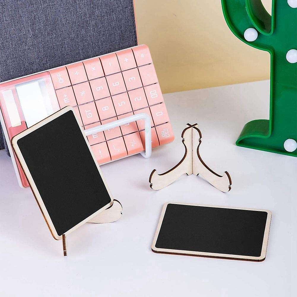 Wood Mini Chalkboards Signs with Support Easels, 40 Pack