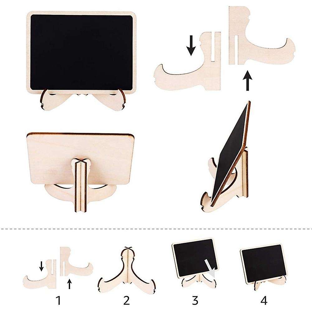 Wood Mini Chalkboards Signs with Support Easels, 40 Pack