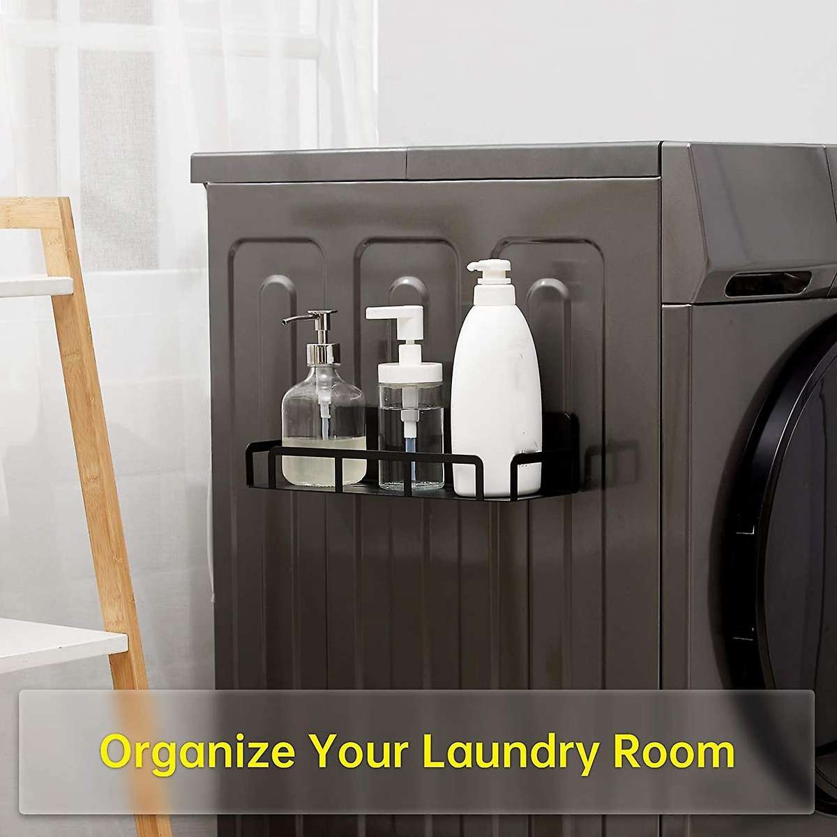 Magnetic Spice Rack with 4 Hooks Rust-proof for Refrigerator Kitchen