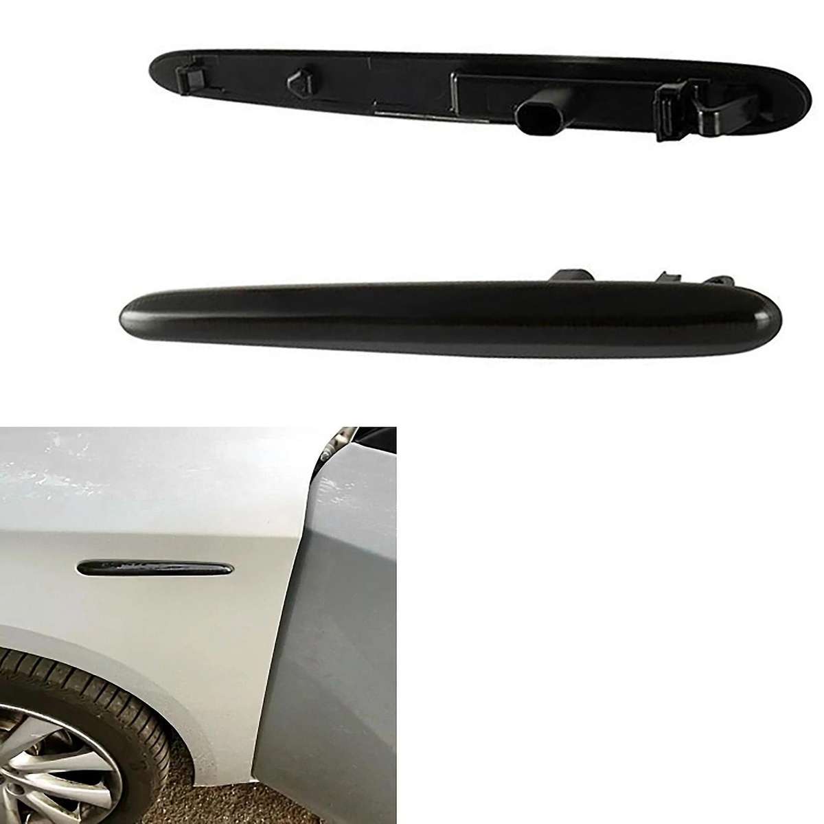 Led Dynamic Fender Side Marker Turn Signal Light Black