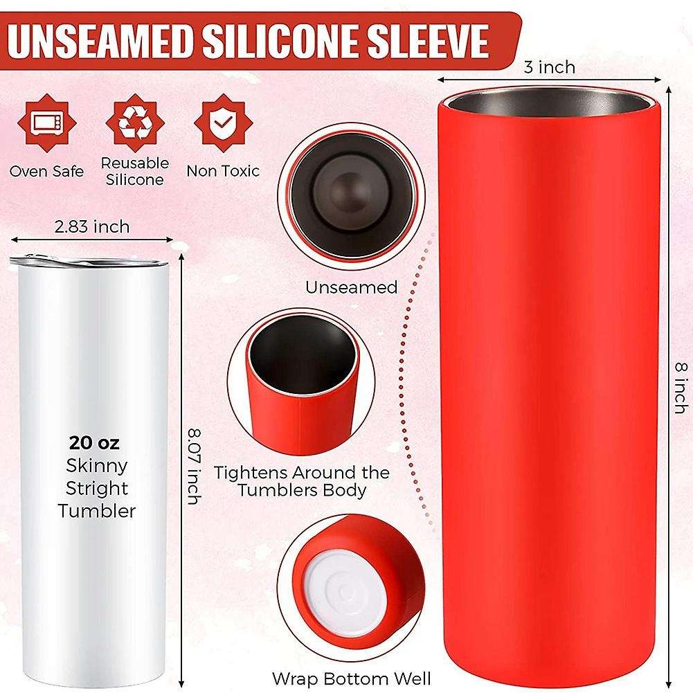 2pcs Seamless Silicone Packaging 3d Silicone Sleeve Clip(20oz)
