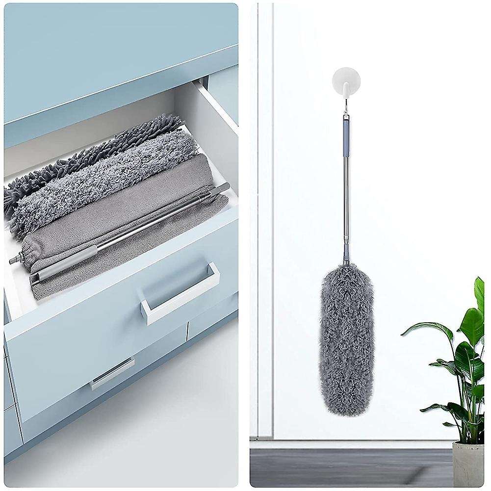 Microfiber Duster Kit with Telescoping Extension Pole,for Cleaning