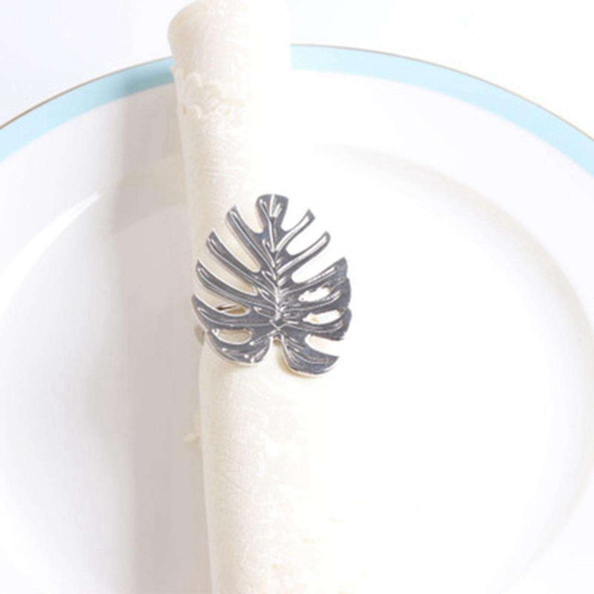 6pcs Green Leaf Napkin Rings for Wedding Party Christmas Kitchen