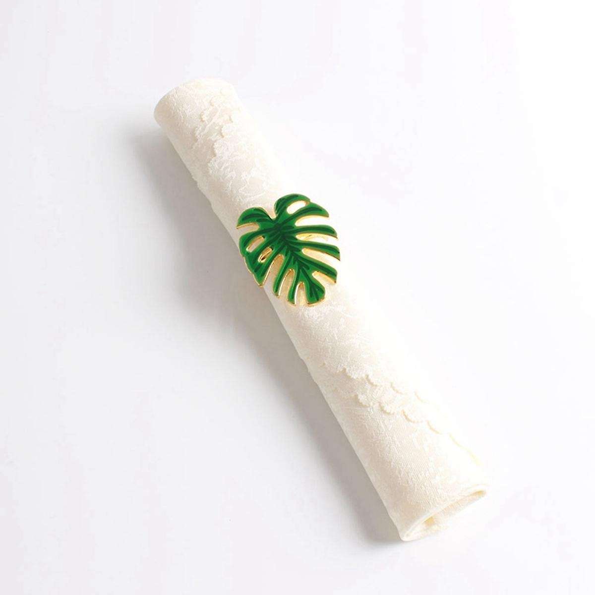 6pcs Green Leaf Napkin Rings for Wedding Party Christmas Kitchen