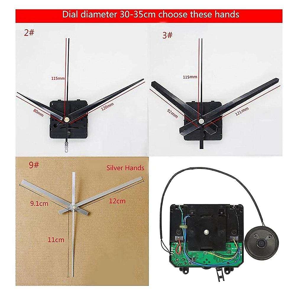 Pendulum Clock Movement Music Box Silent Sweep Quartz Wall Clock Part