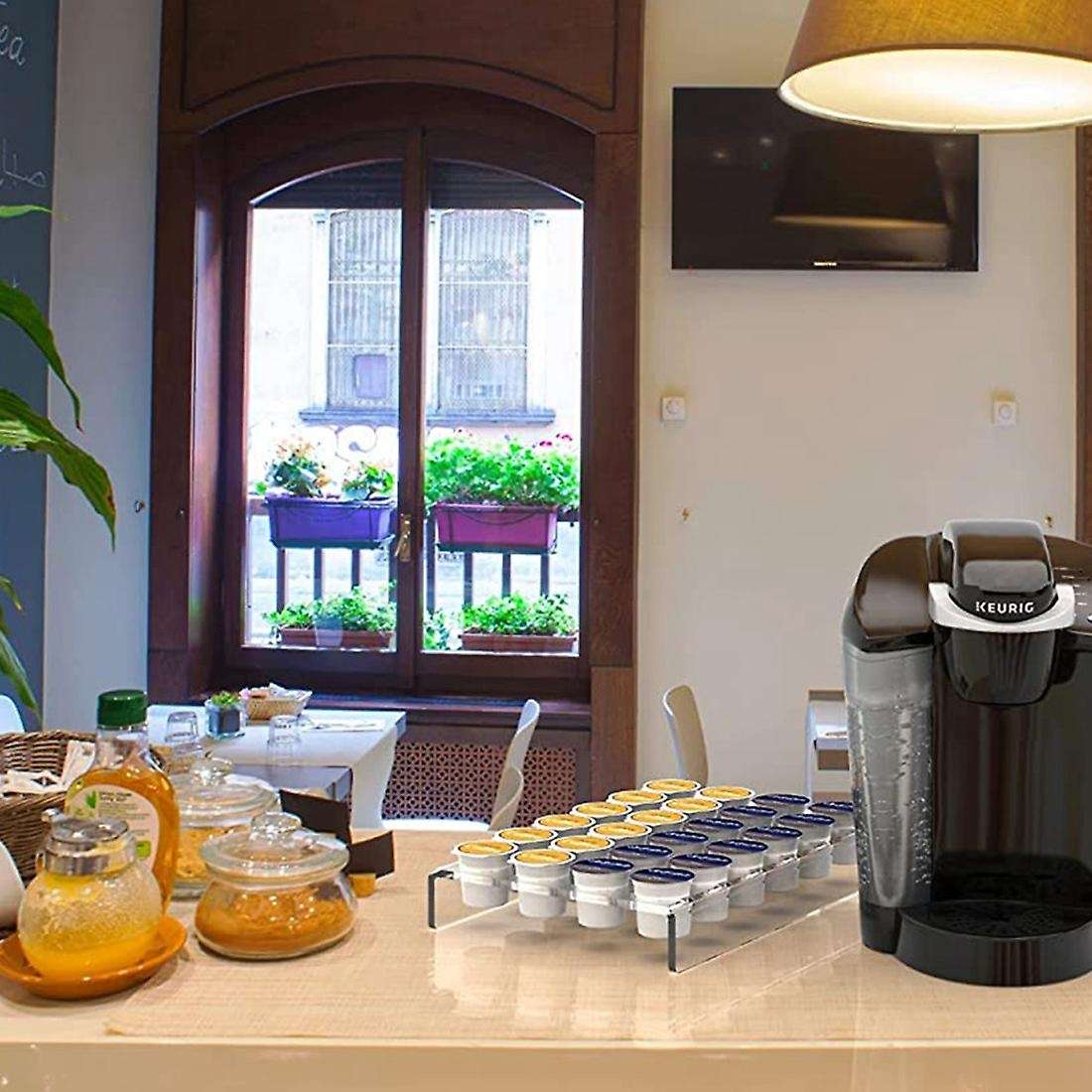 Countertop Coffee Pod Holder K Cup Organizer Tray,for 24 Coffee Pods