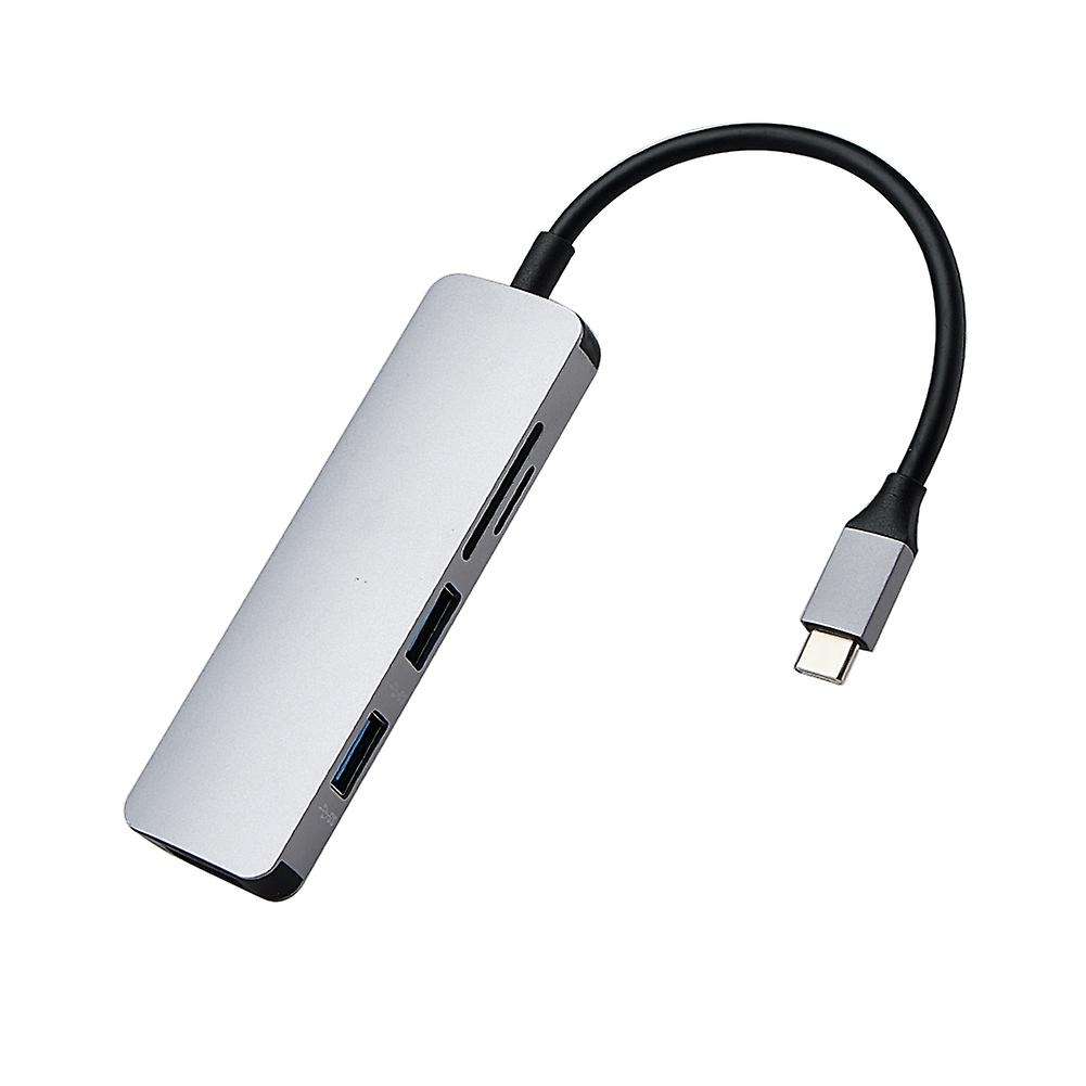 Aluminium 5 In 1 Usbcard Reader for Macbook Type C Hub Adapter