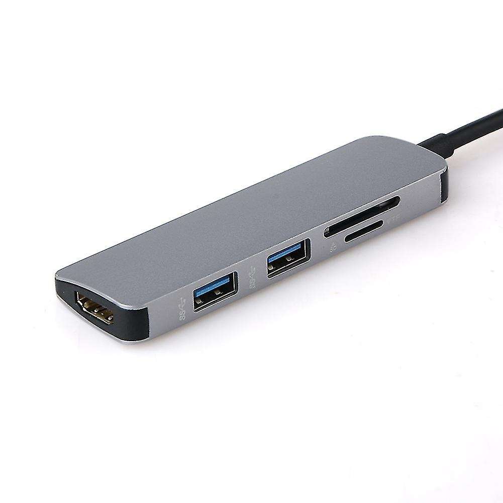Aluminium 5 In 1 Usbcard Reader for Macbook Type C Hub Adapter
