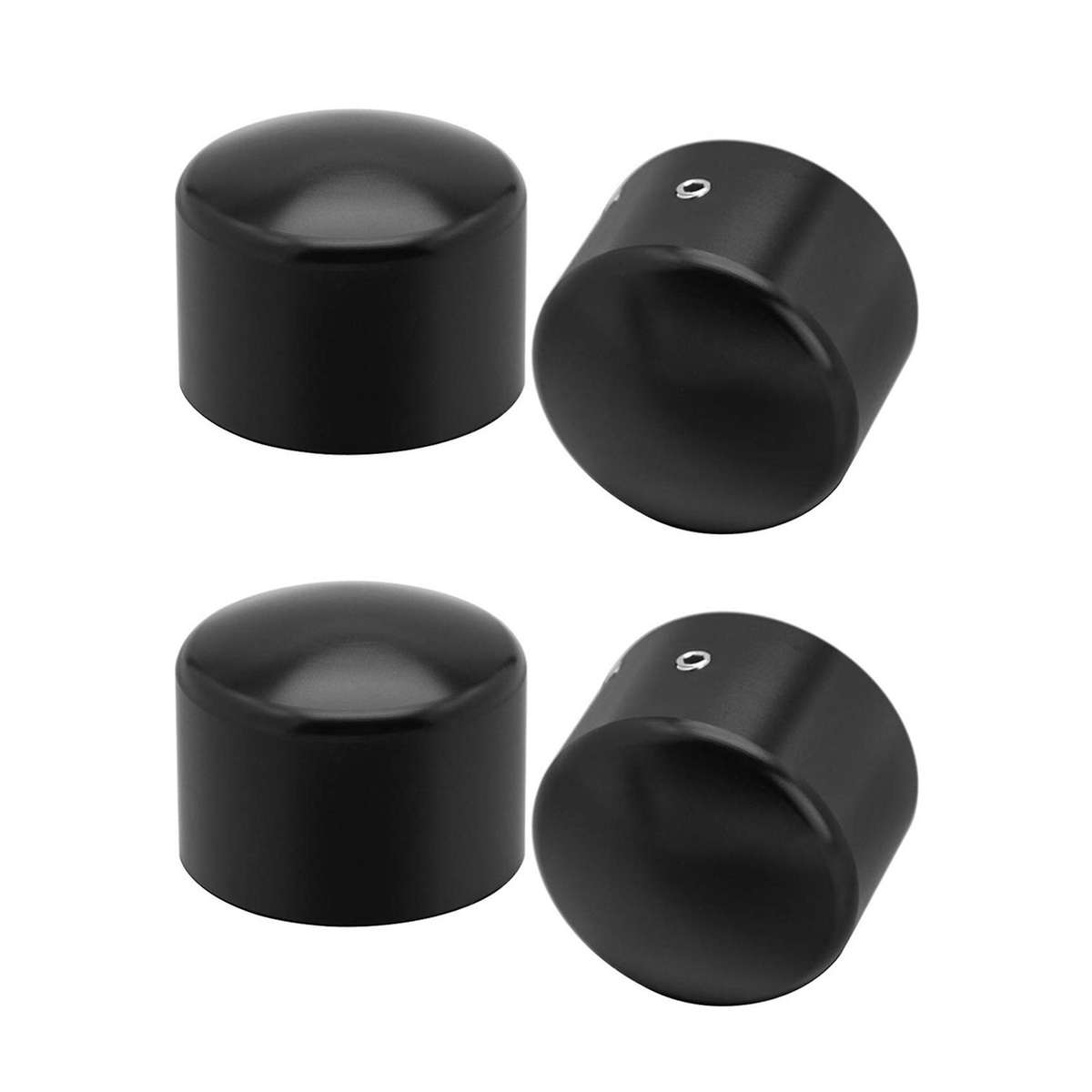 3 Pair Black Front Axle Nut Cover Cap