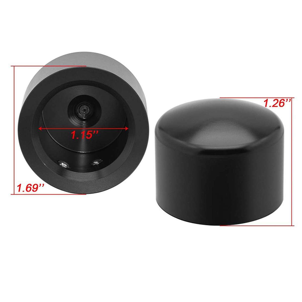 3 Pair Black Front Axle Nut Cover Cap