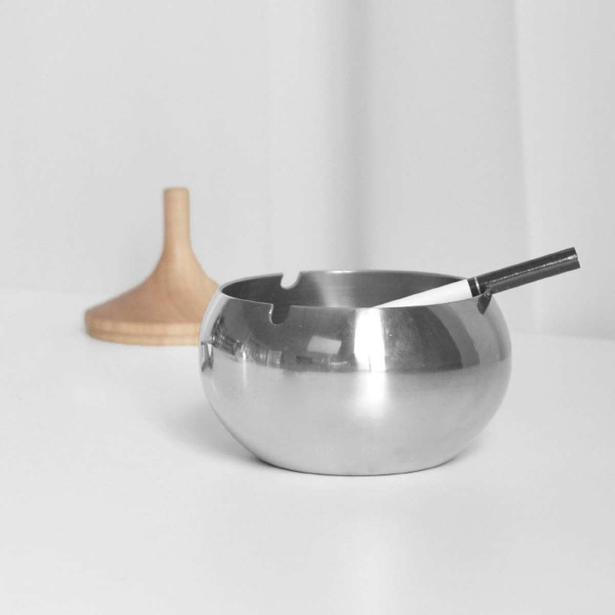 Windproof Ashtray Stainless Steel Tabletop Ashtray Cigar Ash Holder B