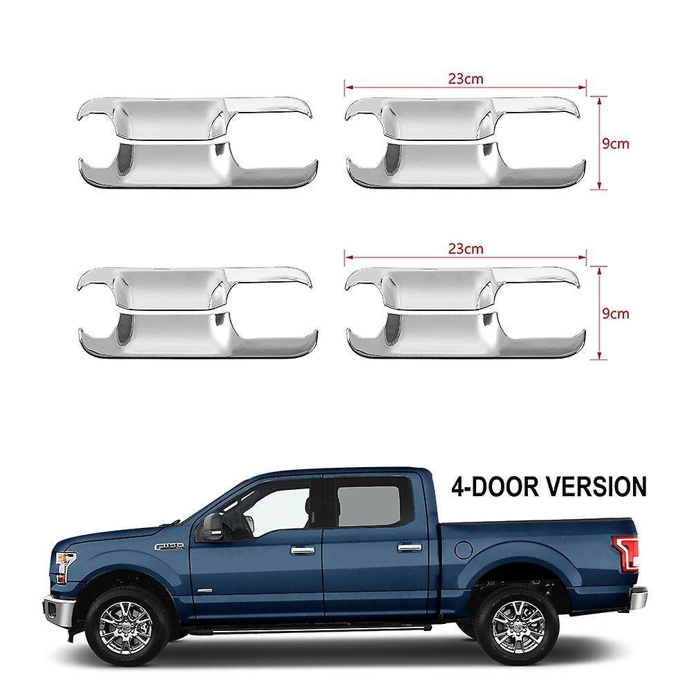 4pcs Exterior Door Handle Bowl Trim Cover Decor for Ford F-150 F150