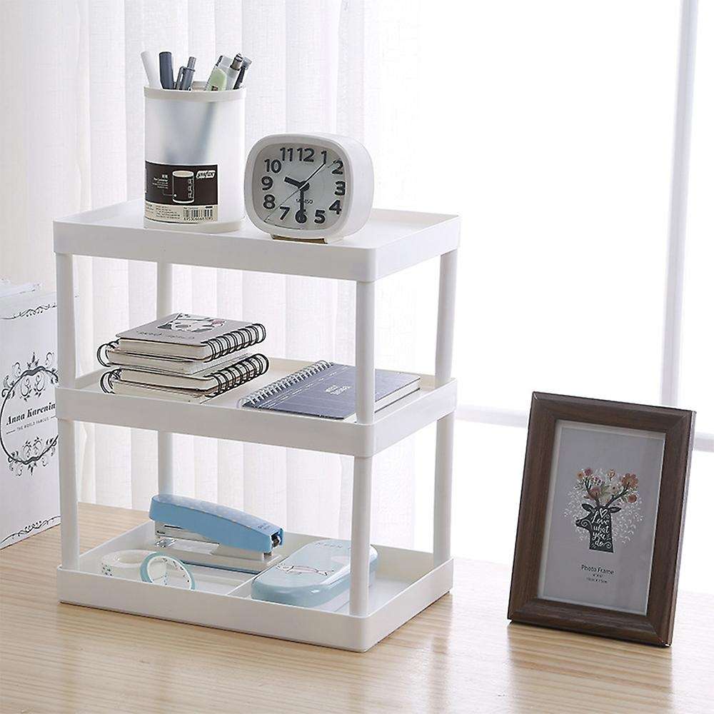 Three Layer Storage Shelf Detachable Bathroom Kitchen Cabinet White