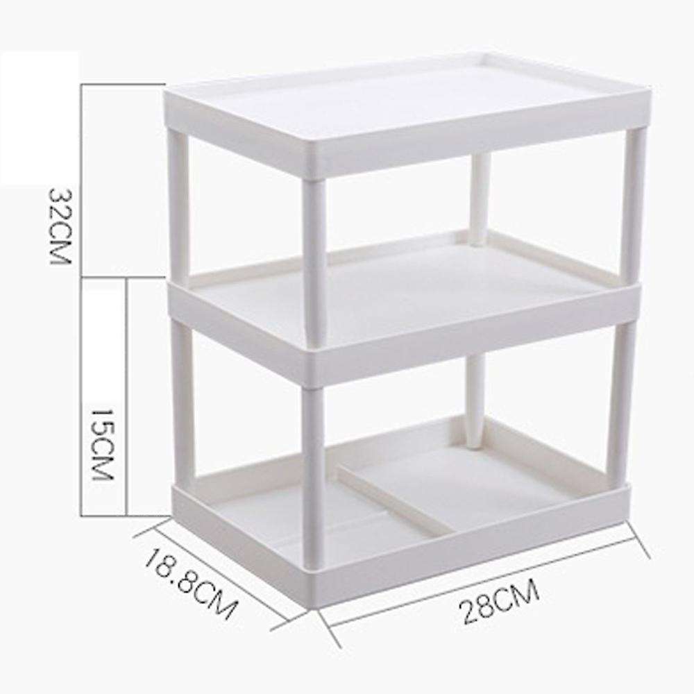 Three Layer Storage Shelf Detachable Bathroom Kitchen Cabinet White