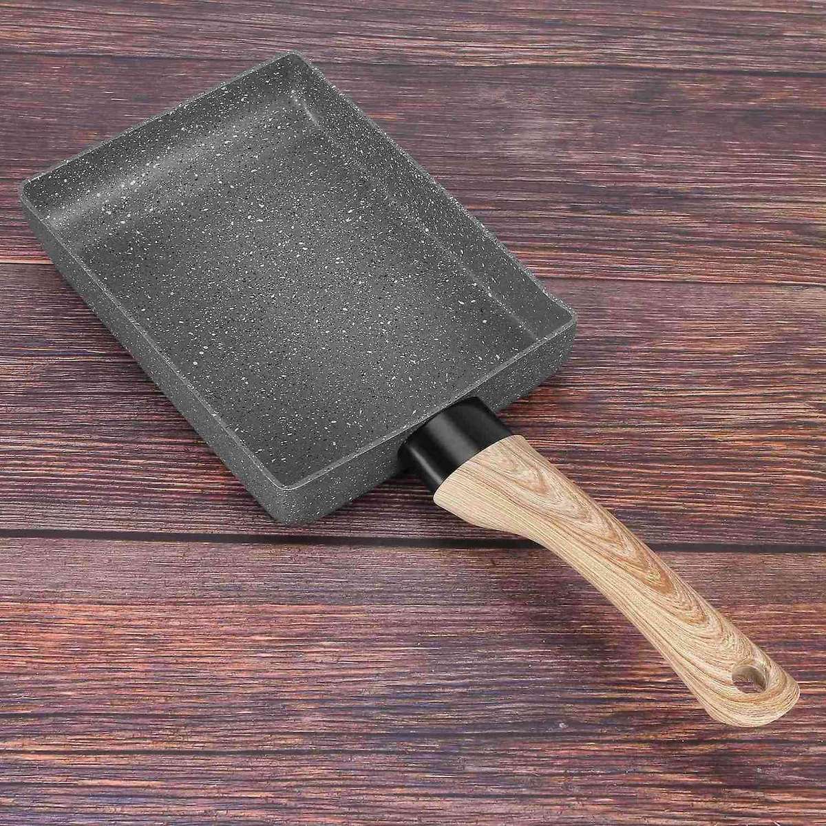 Frying Tamagoyaki Omelette Black Non-stick Pan for Gas Cooker-grey