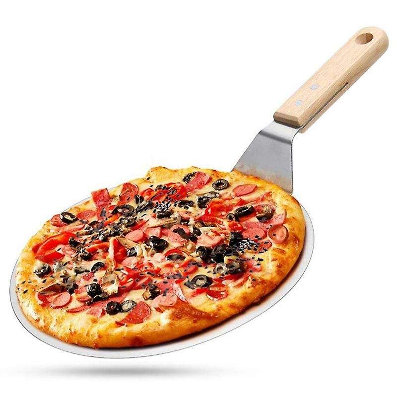 10 Inch Round Metal Pizza Peel with Cutter Wheel & Shovel 3 Pack