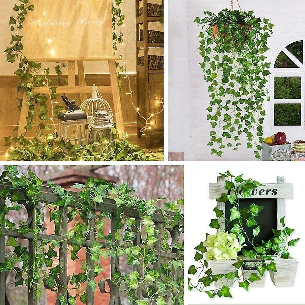 24 Pack Artificial Fake Ivy Leaves Garland Vine for Wedding Wall Room