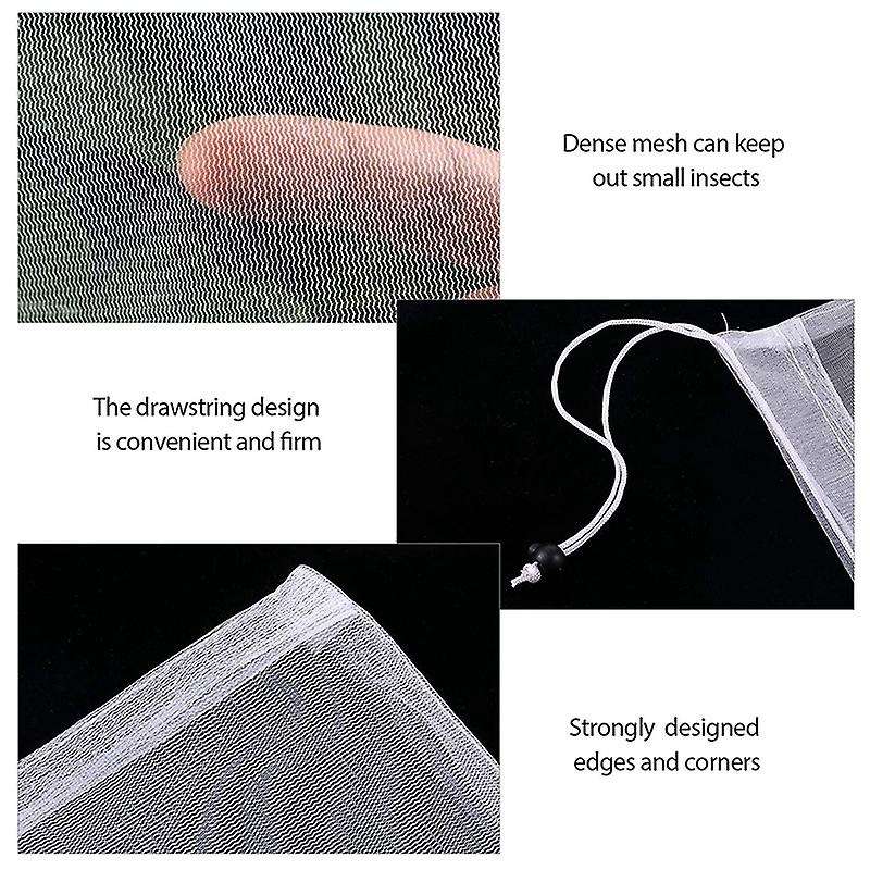 4pcs Bird Barrier Netting Mesh with Drawstring Netting Bag(59x39inch)