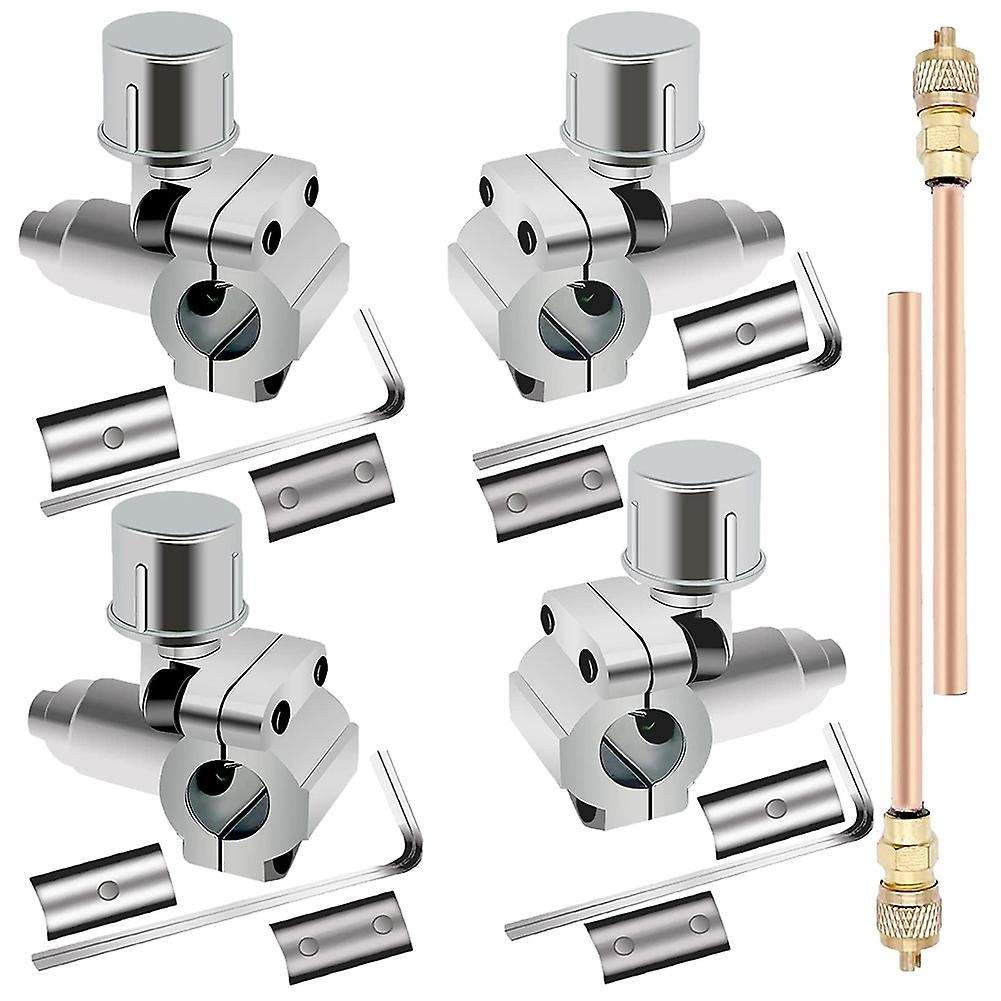 4pcs Piercing Valve Line Tap Valve for 1/4, 5/16, 3/8inch Pipes