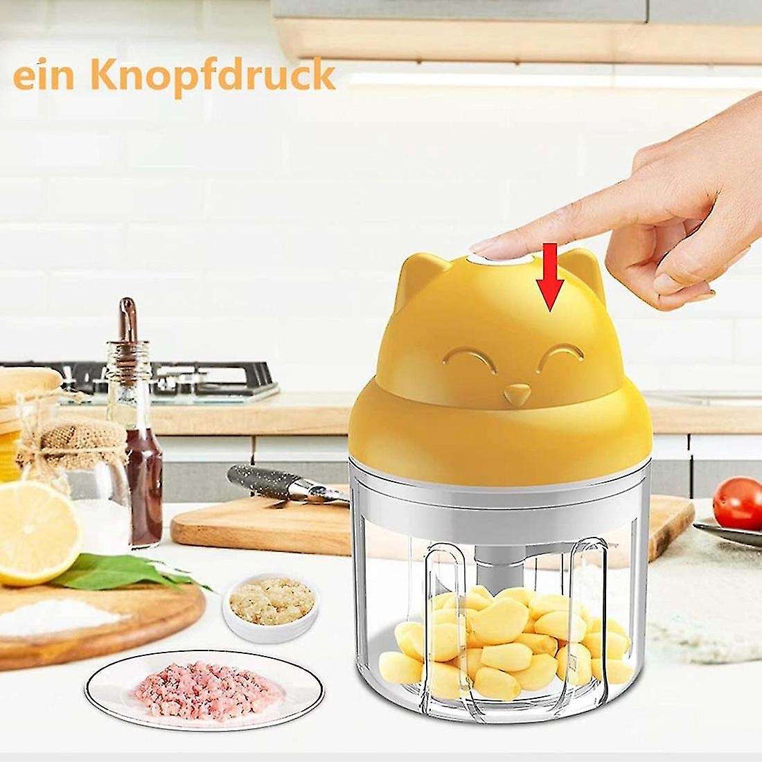 Mini Electric Food Chopper 250ml Cordless One Button Operation