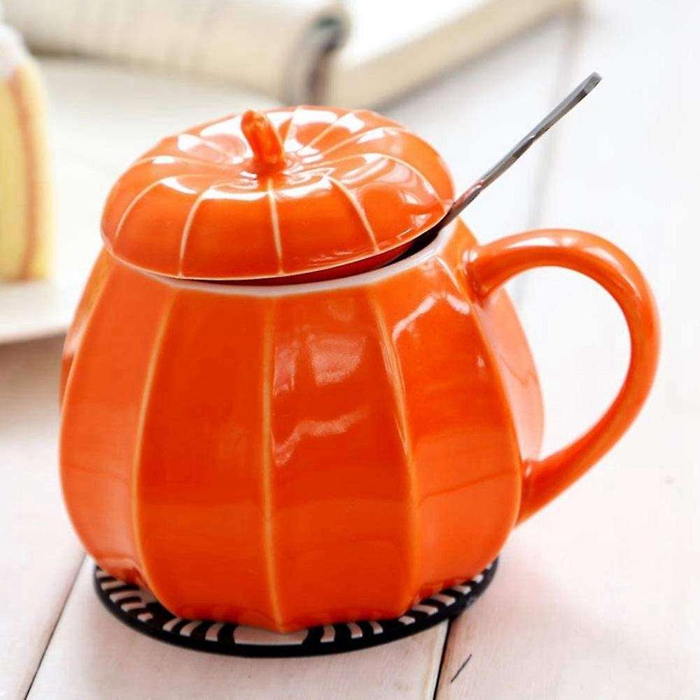 Mug Pumpkin Mug with Lid - Ceramic Decorations Ornament Coffee Mugs