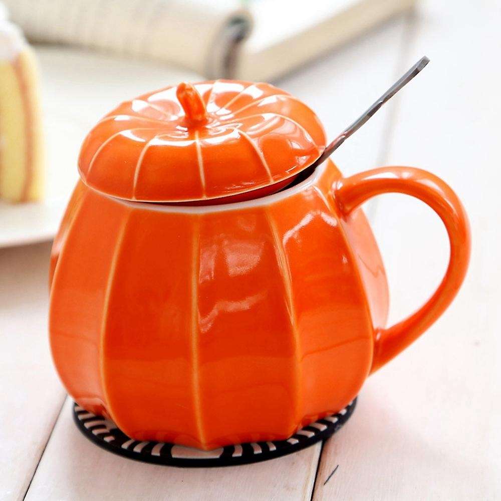Mug Pumpkin Mug with Lid - Ceramic Decorations Ornament Coffee Mugs