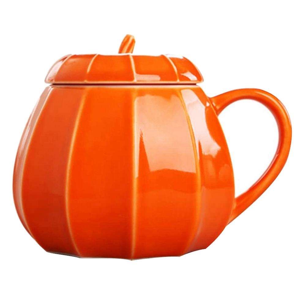 Mug Pumpkin Mug with Lid - Ceramic Decorations Ornament Coffee Mugs