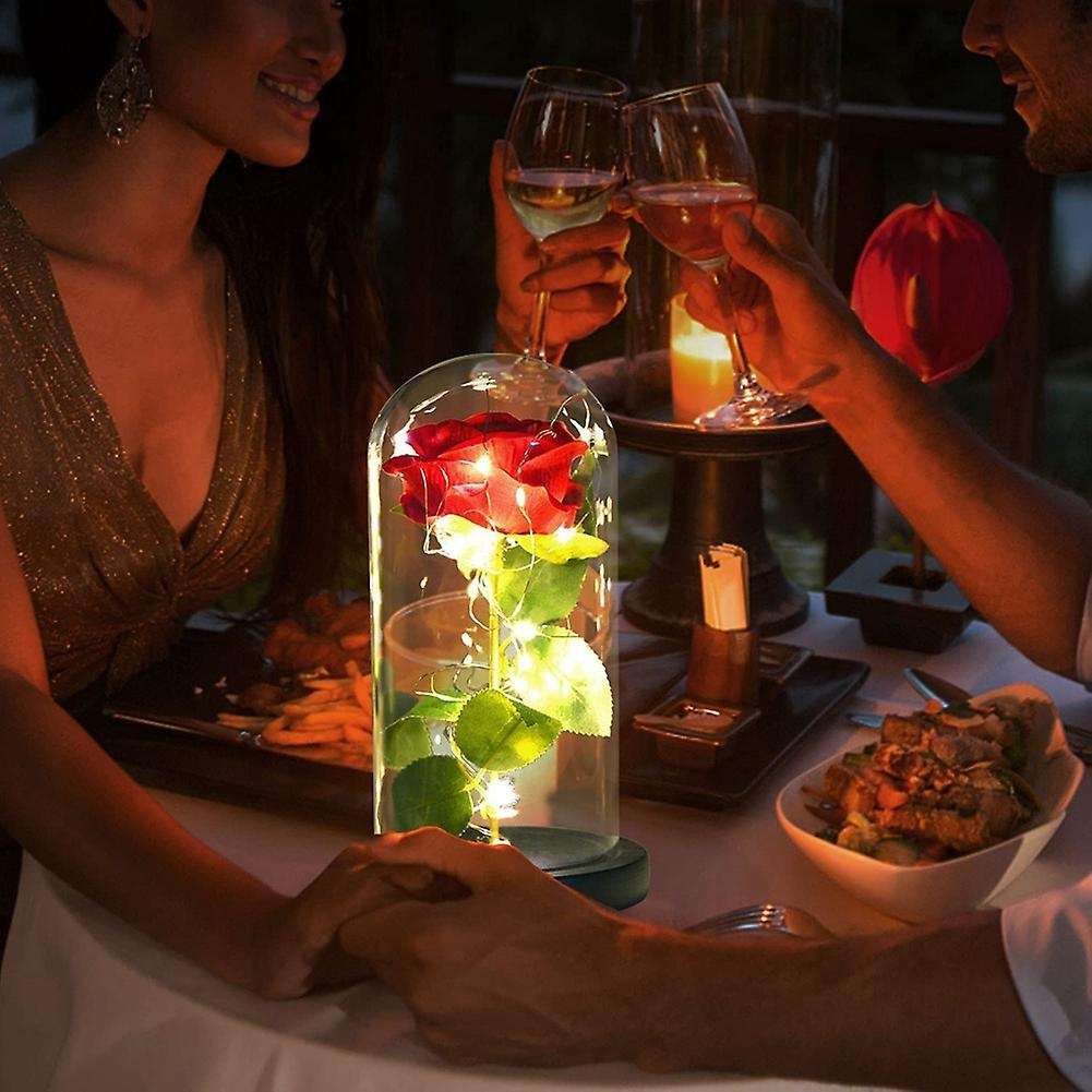 Rose Gift Decoration Rose Artificial Rose Gift Led Lamp Anniversary,a