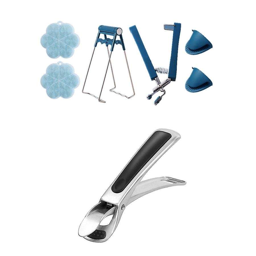 Kitchen Tongs,food Tongs Bowl Clip Retriever Gripper(black)