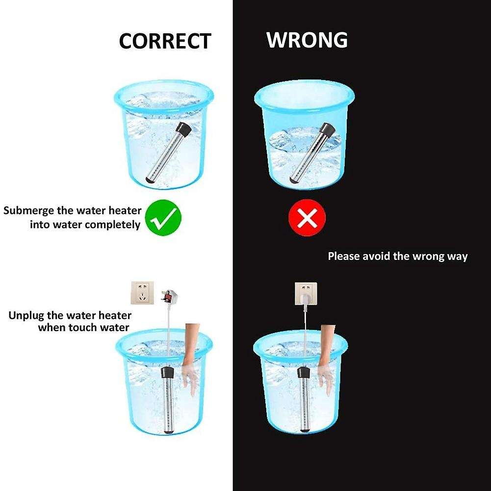 Immersion Heater, Electric Submersible Instant Water Heater, Us Plug