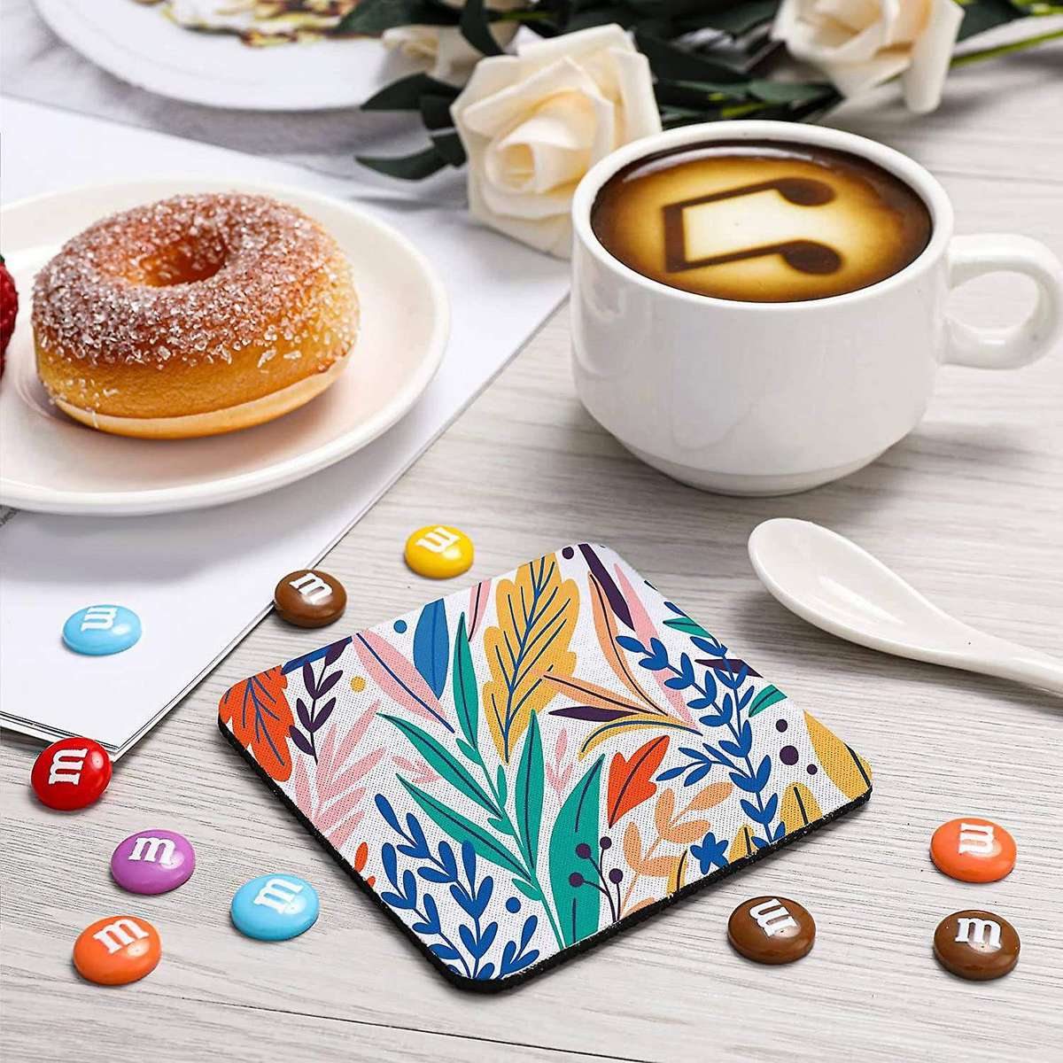 50pcs Square Sublimation Coaster Diy Coasters Heat Transfer Cup Mat