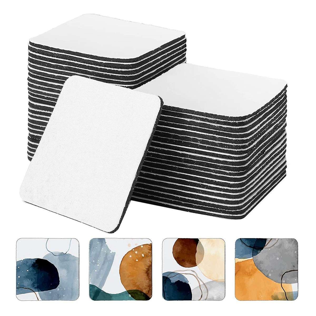 50pcs Square Sublimation Coaster Diy Coasters Heat Transfer Cup Mat