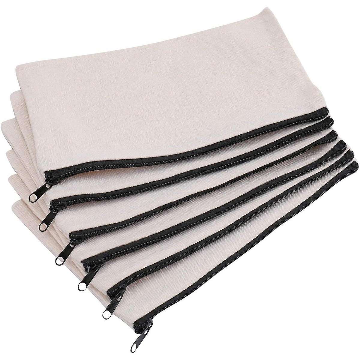 32pcs Canvas Zipper Bag Pencil Case Cosmetic Bag Blank Bag Diy Craft