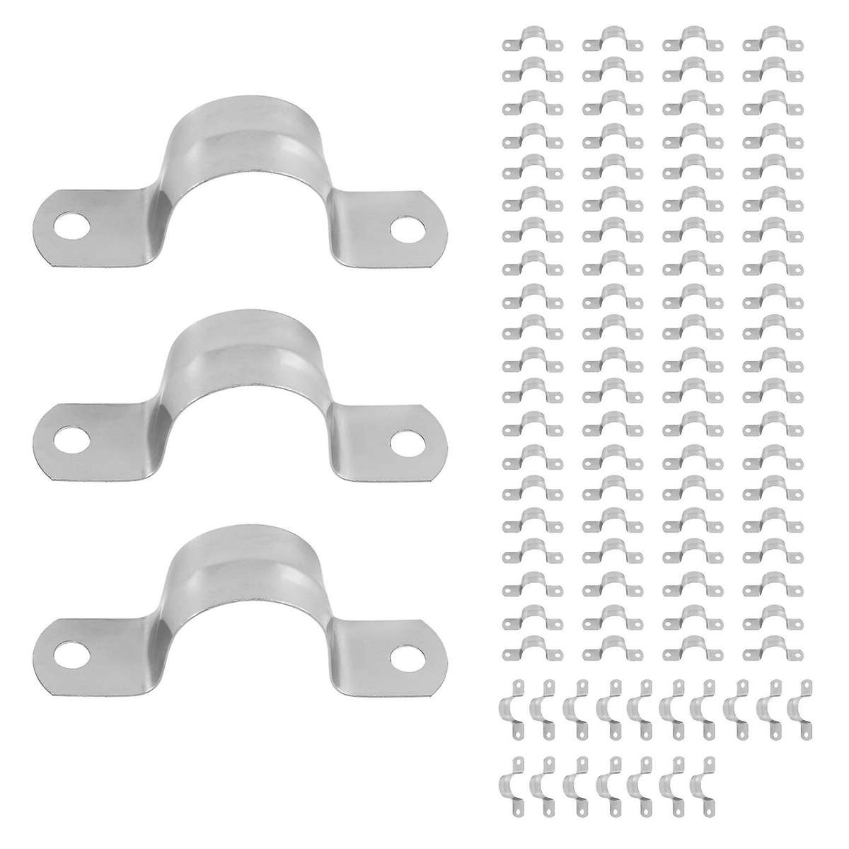 100 Pieces Of 25 Mm Stainless Steel U-shaped Pipe Clamp with Fastener