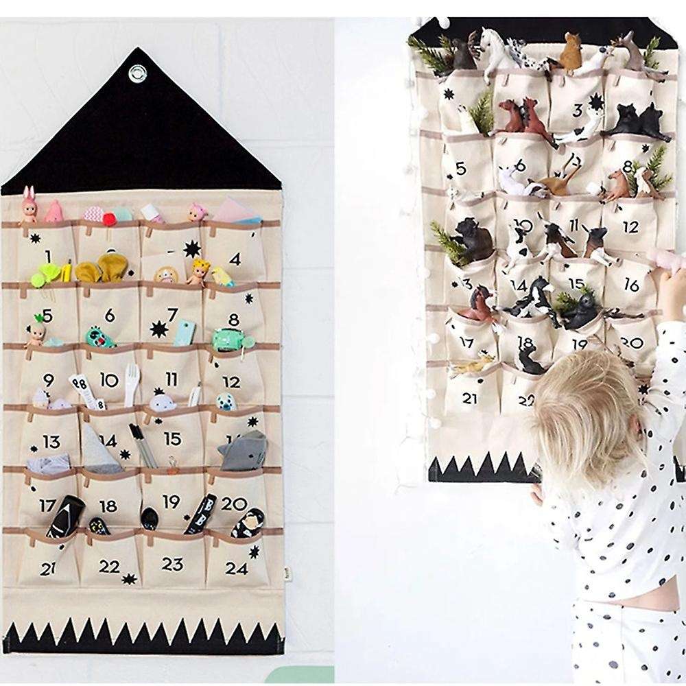 Christmas Calendar to Hanging Xmas Ornaments Advent Drawstring Bags