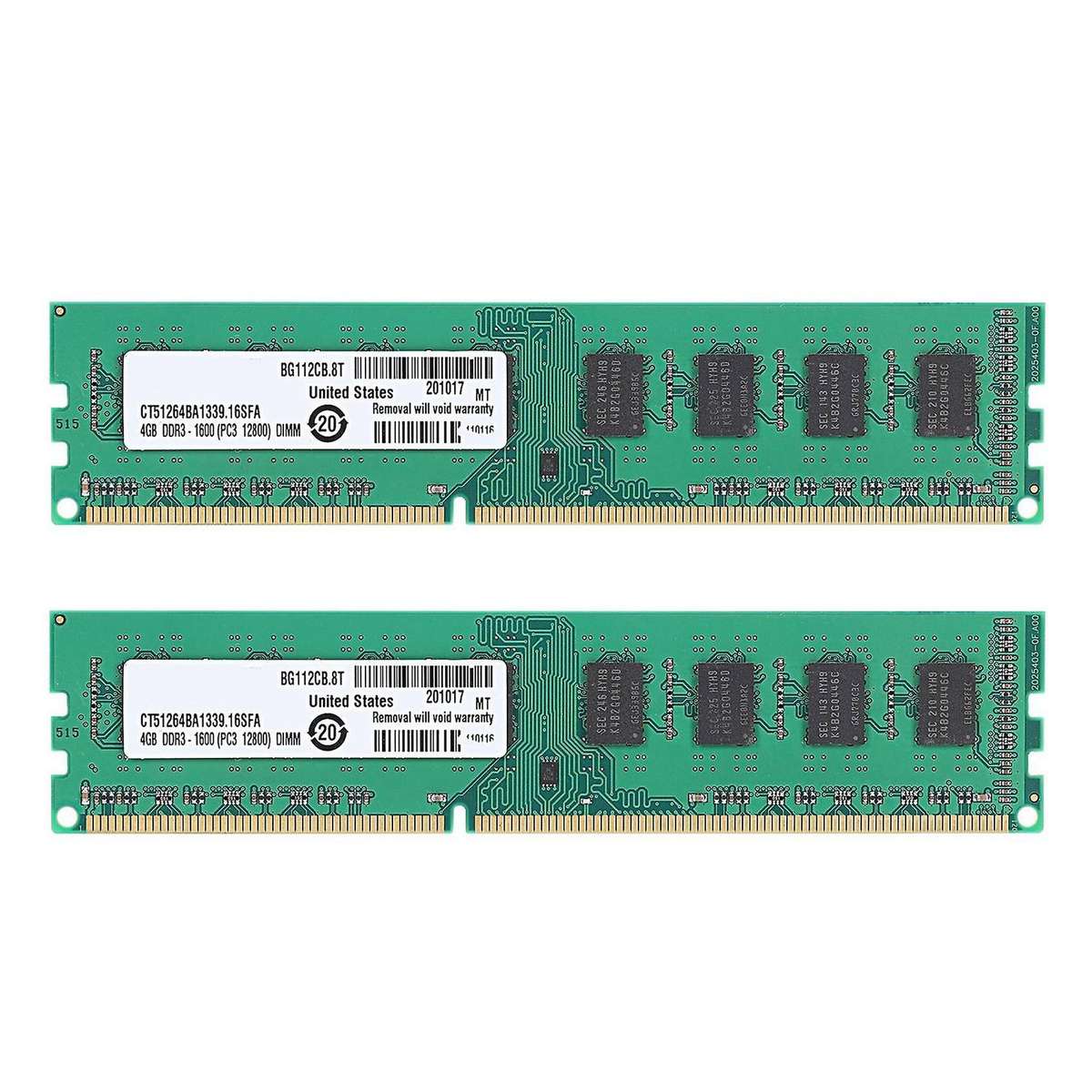 2x Ddr3 4gb Memory Ram Pc3-12800 1.5v 1600mhz Desktop Memory Dimm