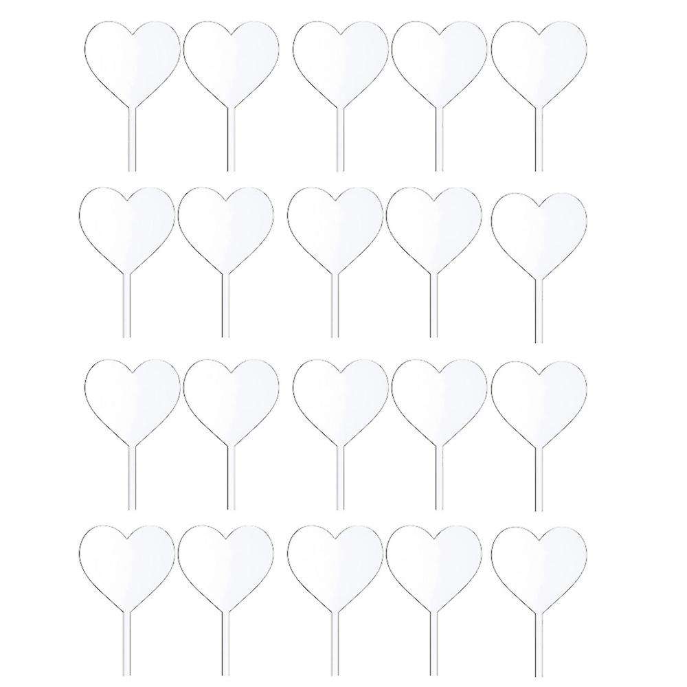 20pcs Cake Topper Heart Blank Acrylic Board for Cake Decorations A