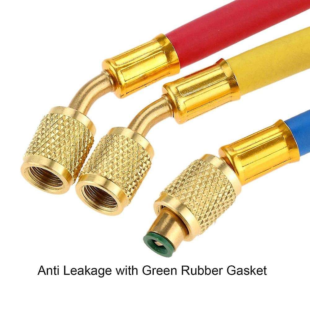 R134a R410a R22 R12 Charging Hoses and Ball Valve Kit Coded Hoses