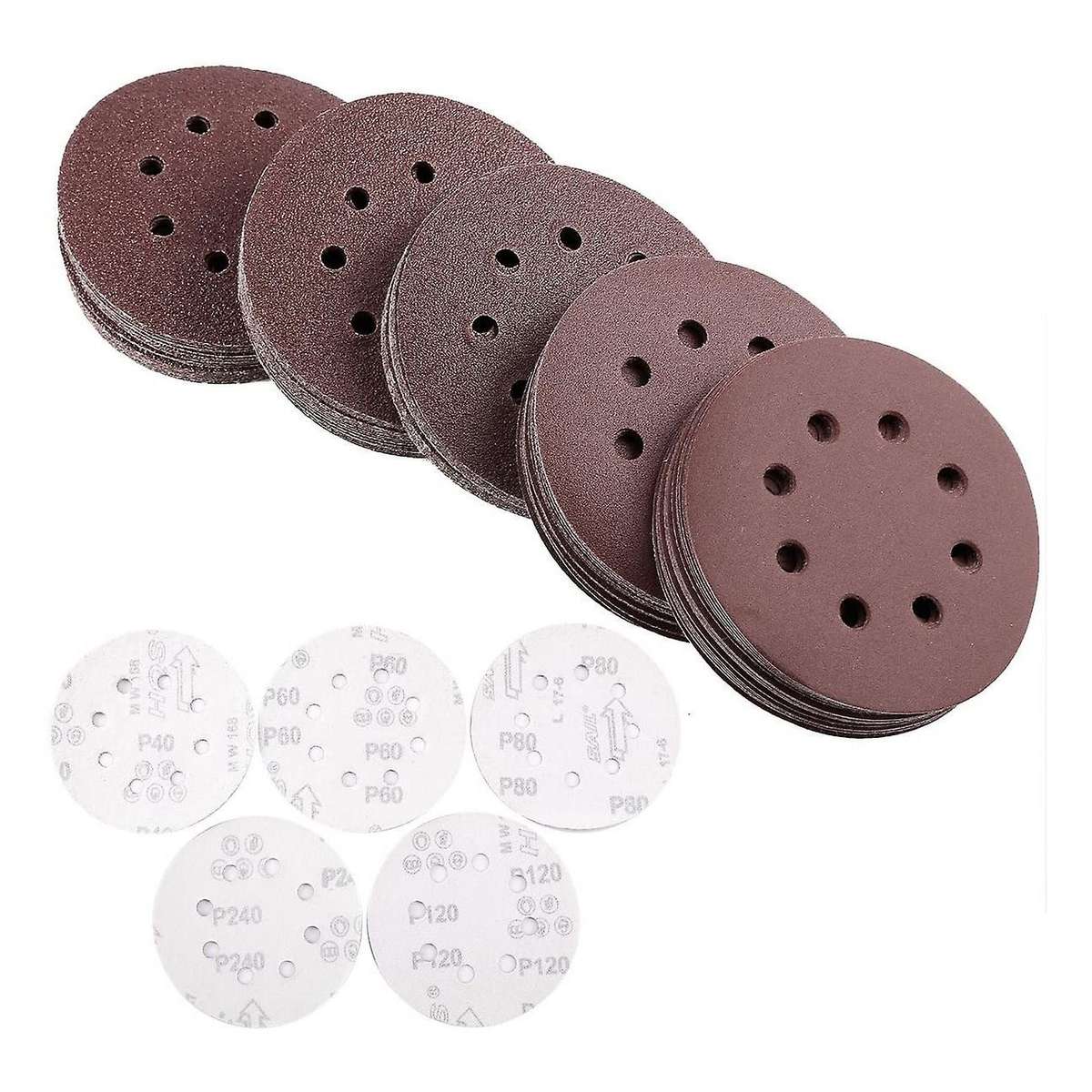 100 Pcs Sanding Discs Sandpaper Sanding Sheets 40 60 80 120 240 Grits
