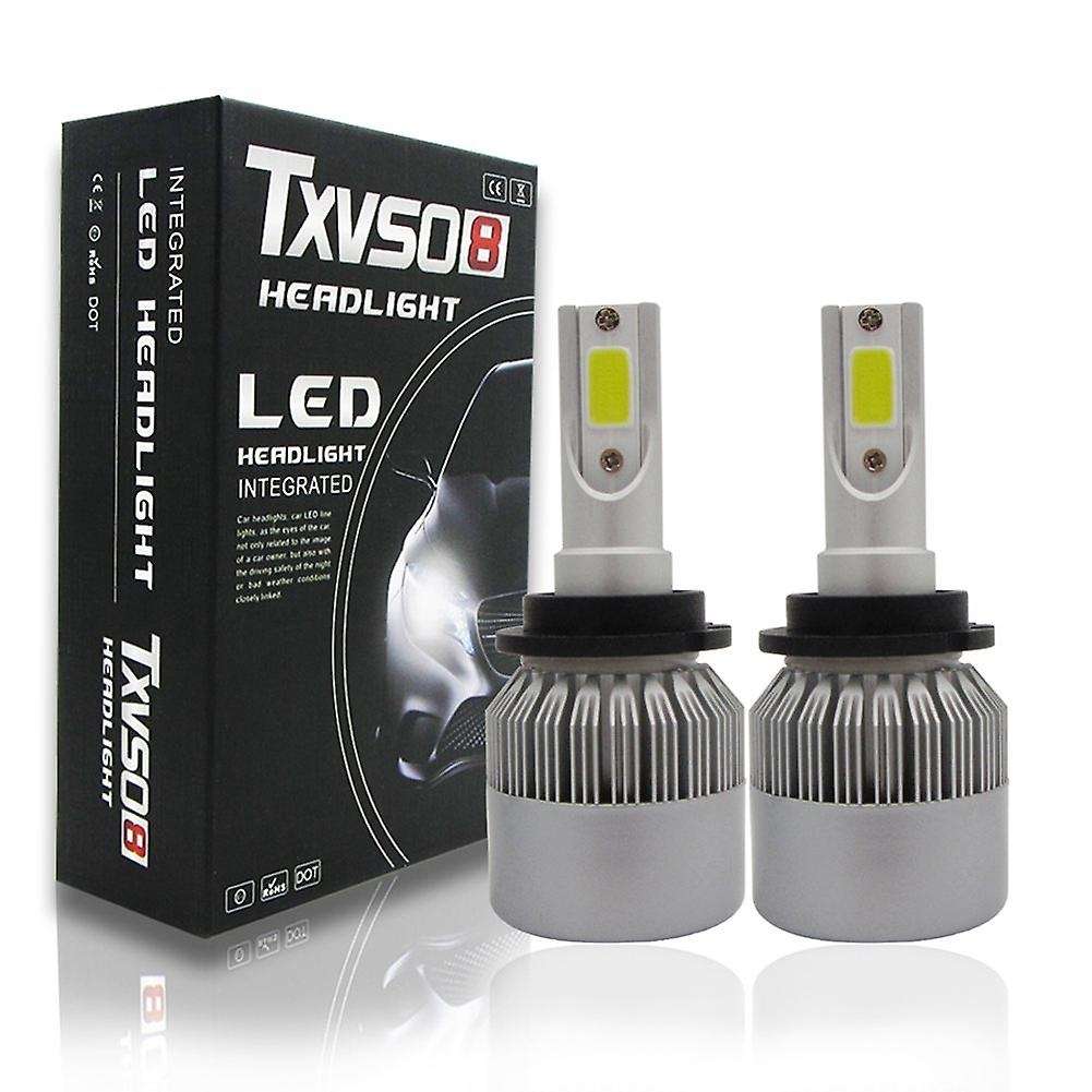 2 X Led Headlight Kit Diamond White Light Carauto Driving Beam 6000k