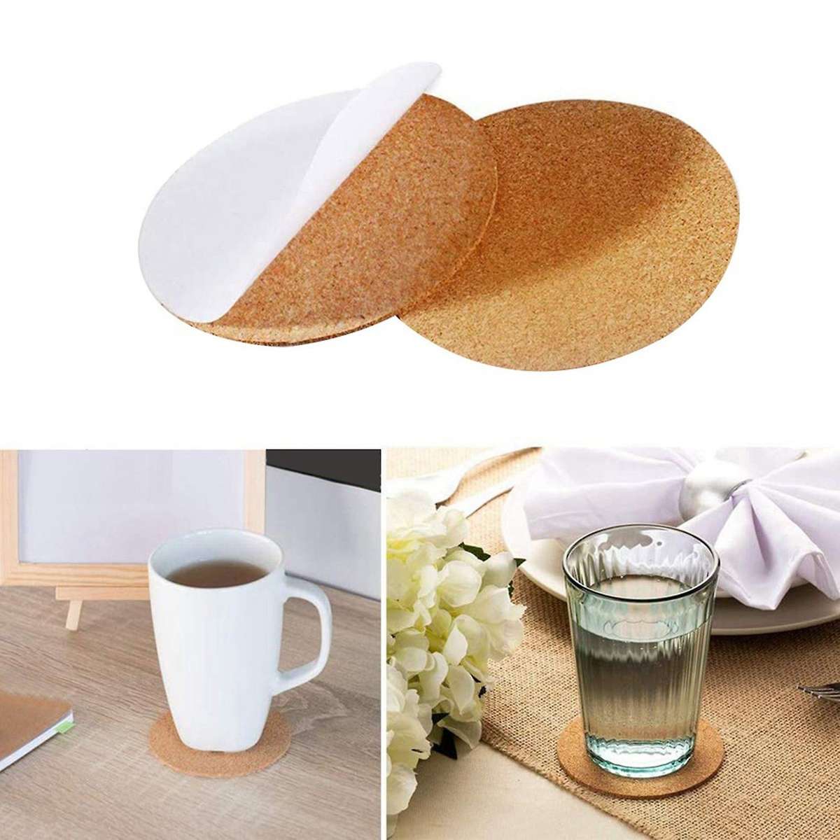 Self-adhesive Cork Coasters,cork Mats Backing Sheets for Coasters
